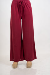 Pantalone palazzo in viscosa elasticizzata con coulisse Made in Italy