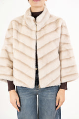 Pellicciotto Soft Stripes con zip dorata