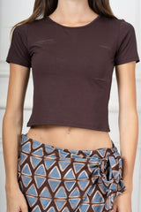T-Shirt Crop Basic in Viscosa Elasticizzata