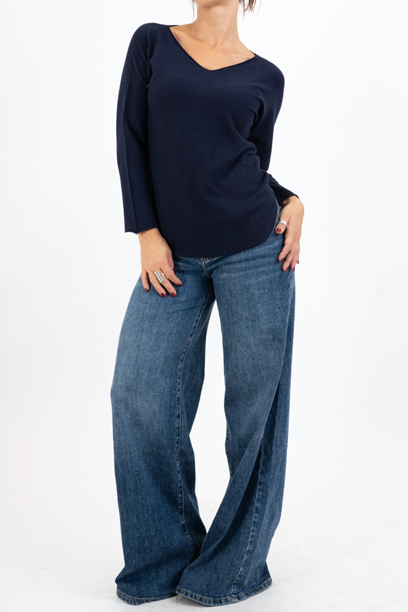 Maglia SoftVibe in misto viscosa scollo a V