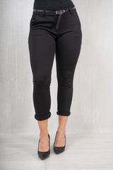 Pantalone slim elastico spinato nero