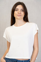 Maglia crop quadrata viscosa leggera