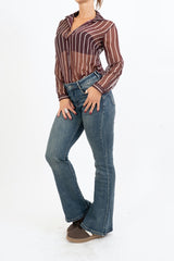Camicia Rigata Sheer Glam