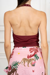 Top con Scollo Drappeggiato e Borchie