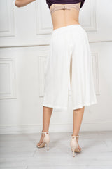 Pantalone Midi in Misto Viscosa con Fusciacca Charm
