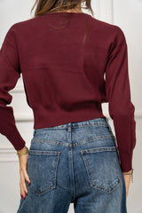 modella indossando Maglia Mirelle boxy in misto viscosa colore