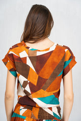 Camicia nodo in viscosa GeoSunset