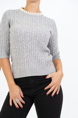 Maglia Chic a Trecce con Perle