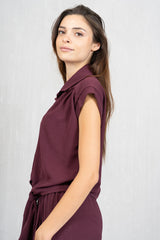Camicia annodata con maniche corte