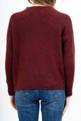 Maglione girocollo con scritta “Non vi sopporto più!” in misto lana Made in Italy