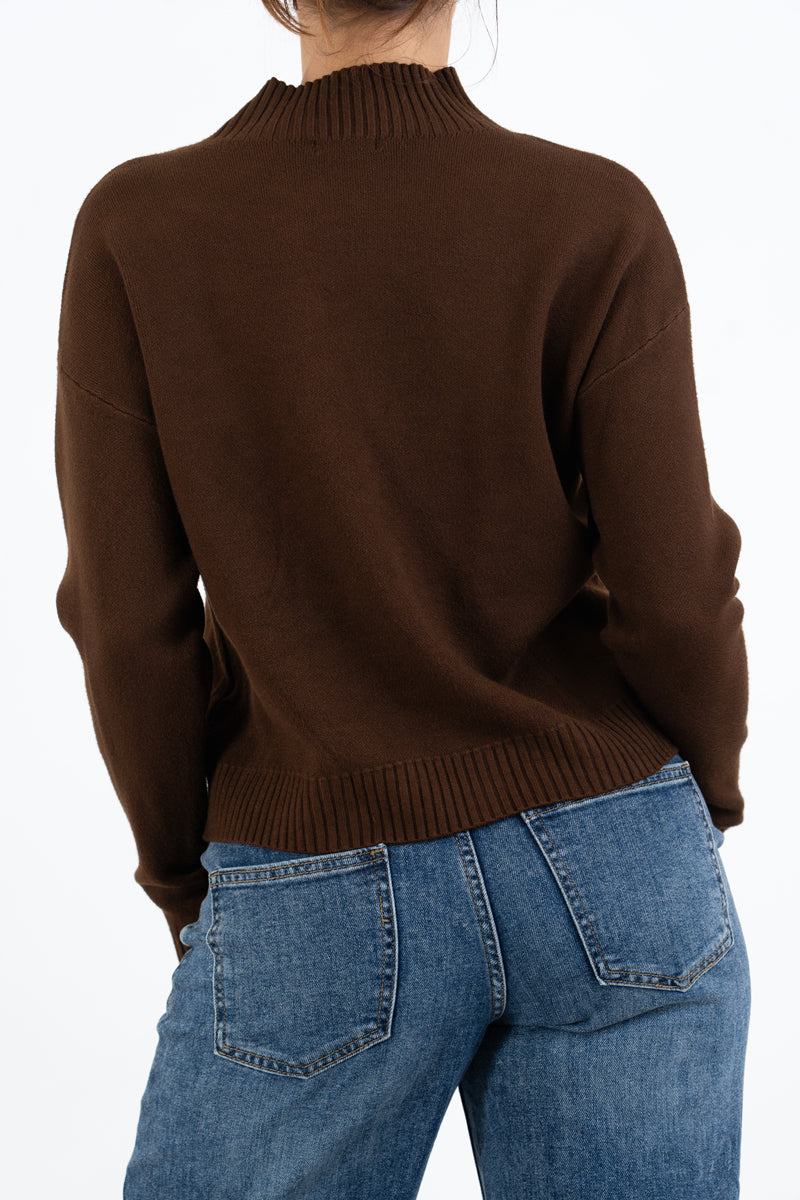 Maglione CozyVibe collo vulcano in misto viscosa