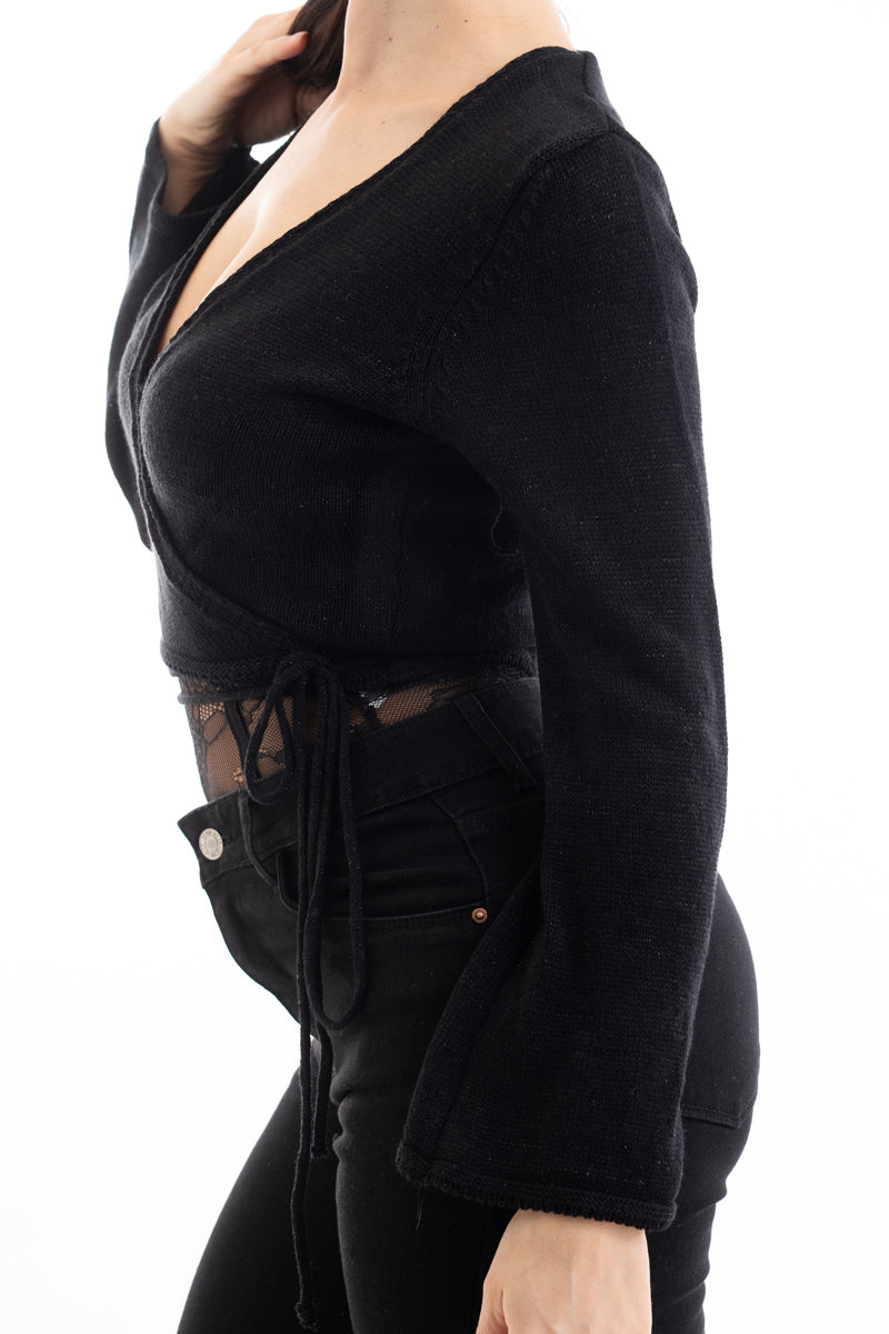 modella indossando Copri spalle scalda-cuore donna in filato misto modal colore