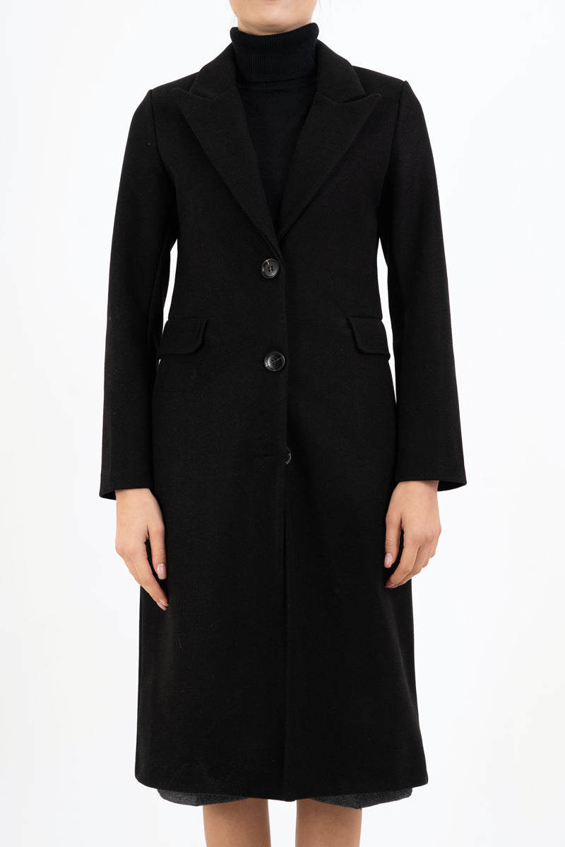 Cappotto Elegance Noir monopetto in panno