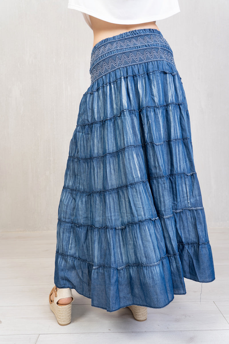 Abito chambray effetto slavato 2 in 1