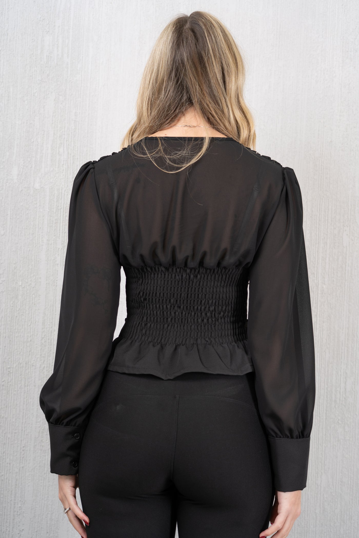 Blusa in Georgette con Corpetto Strutturato