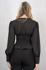 Blusa in Georgette con Corpetto Strutturato