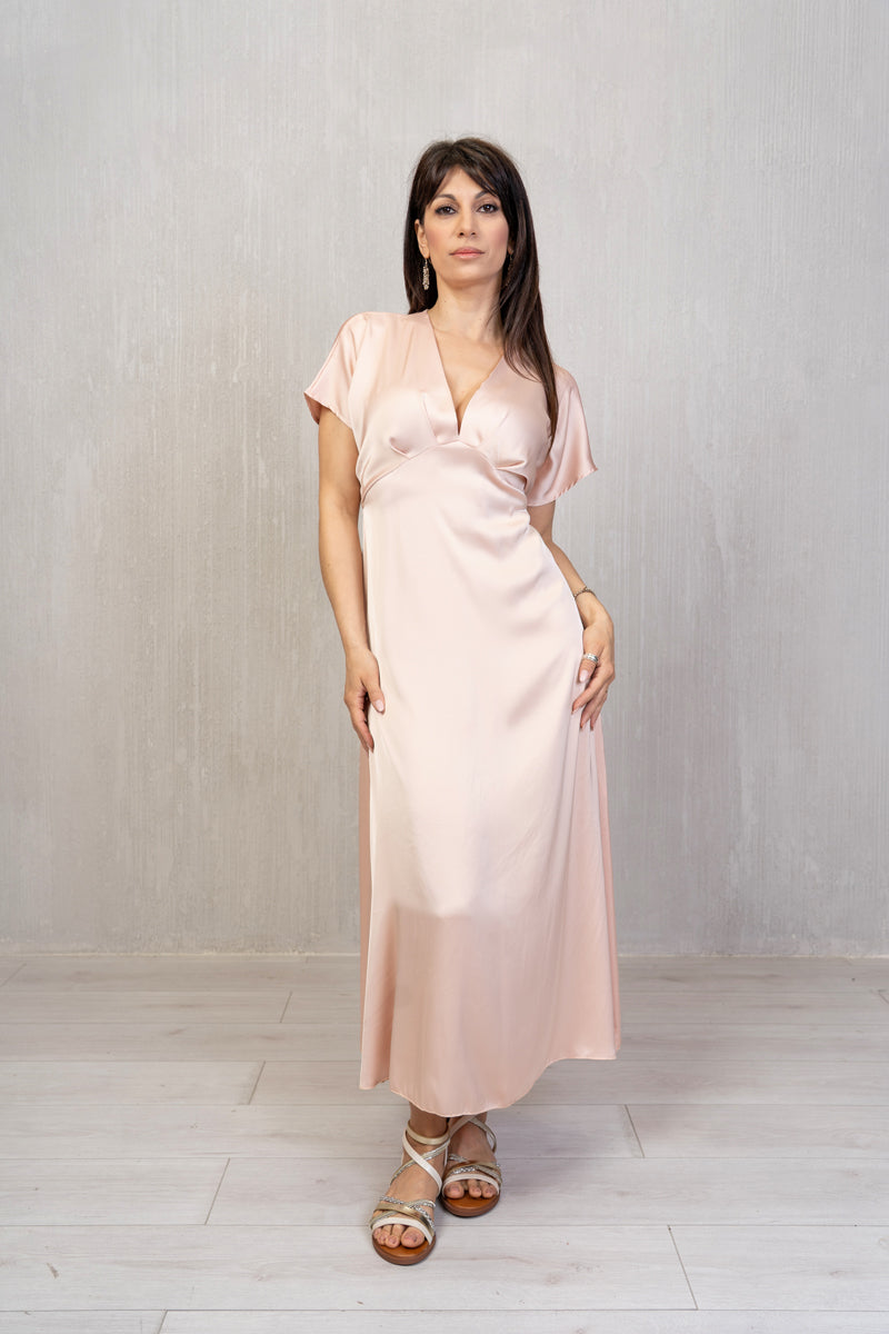 Abito lungo in raso nero elegante