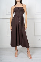 Abito lungo bustier in tela leggera con spalline regolabili Amalfi