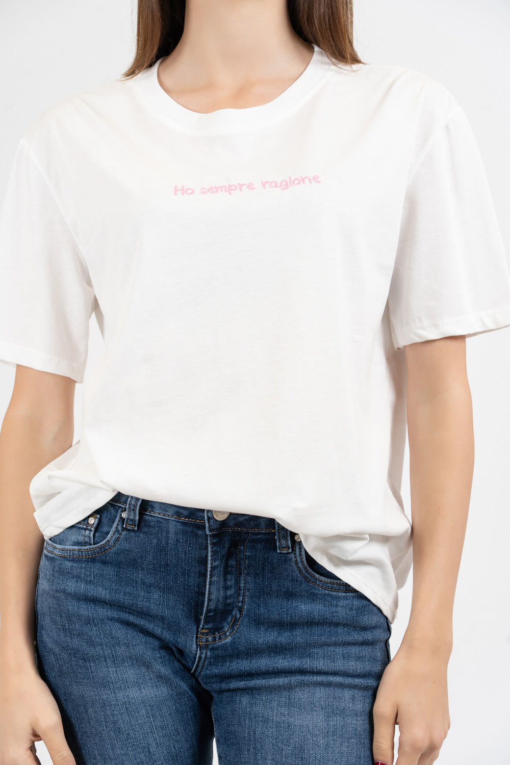 T-shirt scritta cotone “Ho sempre ragione”.