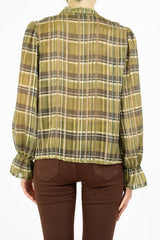 Maglia ShineCheck in georgette con rouche e lurex