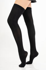 modella indossando Parigine donna in cotone elasticizzato colore Nero Unica