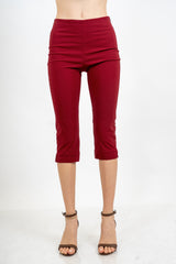 Pantalone Capri elasticizzato con spacchetto