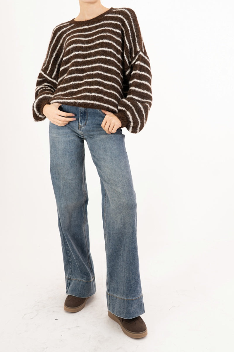 Maglione Soft Lines over a righe