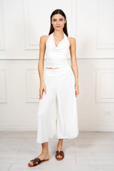 Top con Scollo Drappeggiato e Borchie