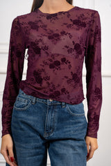 Maglia Floris in microrete floccata