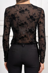 Maglia Floris in microrete floccata