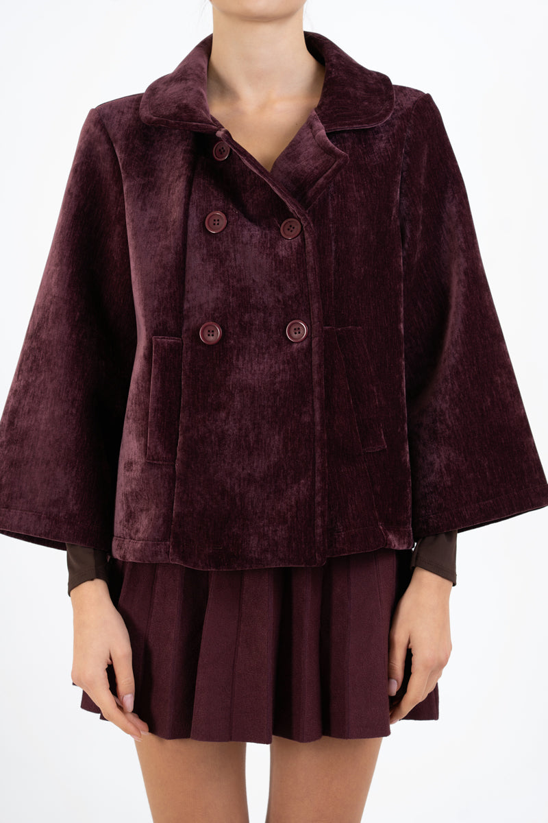 Cappottino VelvetShell corto doppio petto