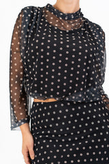 Maglia trasparente effetto palloncino DotBloom con top interno