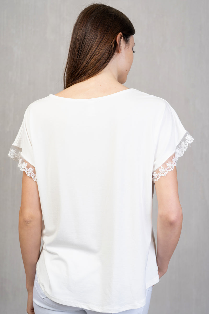 Maglia Viscosa con Merletto