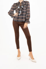 Maglia ShineCheck in georgette con rouche e lurex