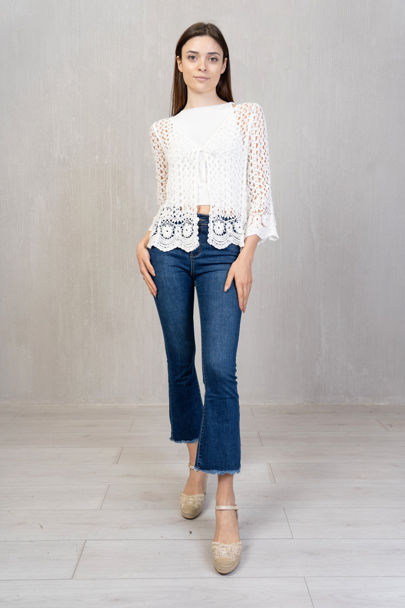Cardigan crochet cotone