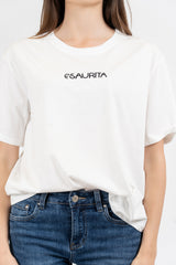 T-shirt scritta cotone “ESAURITA”.