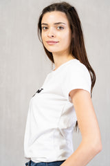 T-shirt in cotone con scritta No Vabbé