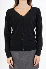 Cardigan in maglia fine con bottoni