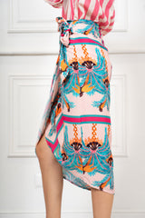 Gonna Midi Pareo Fantasia Zanzibar in Viscosa Made in Italy