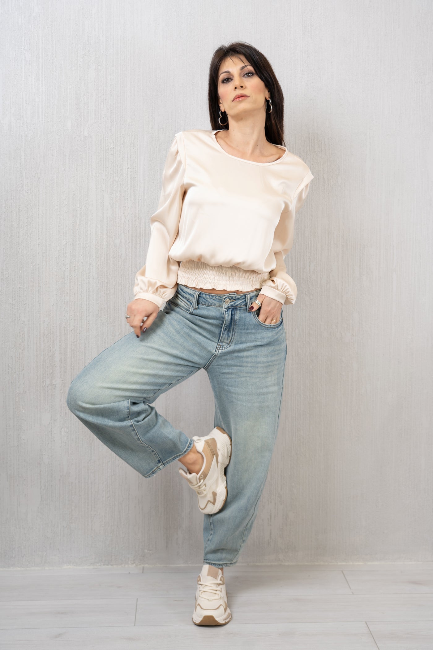 Sneakers Chunky Bicolor con Dettagli a Rilievo