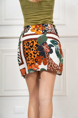 Minigonna Portafoglio Safari Royale in 100% Viscosa Made in Italy