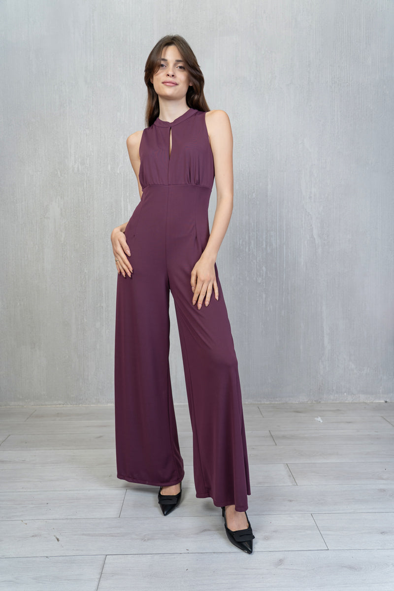 Tuta Elegance Borgogna con Goccia e Gamba Palazzo