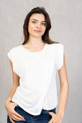Maglia asimmetrica in misto viscosa
