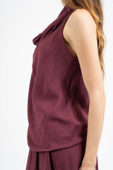 Top lungo a fazzoletto con scollo sciallato in viscosa EasyWave no stiro