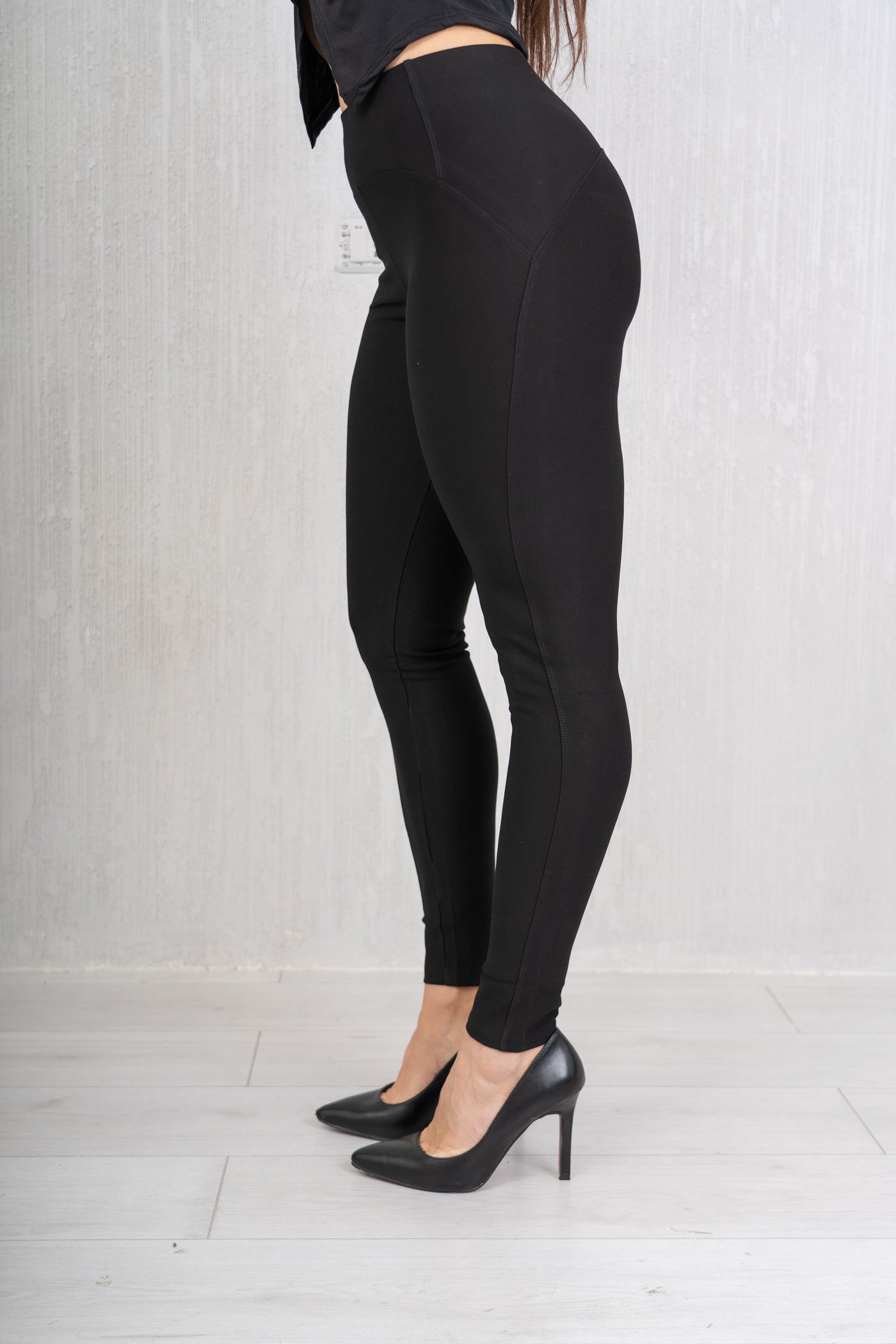 Leggings elasticizzato misto cotone baschina alta