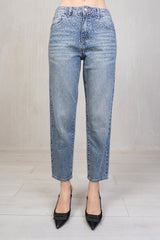 Jeans Mom Fit con Strass