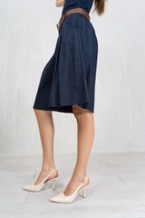 Bermuda Skirt Illusion in cotone con cintura