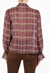 Maglia ShineCheck in georgette con rouche e lurex