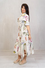 Abito Camicia Floreale in Cotone