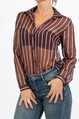 Camicia Rigata Sheer Glam